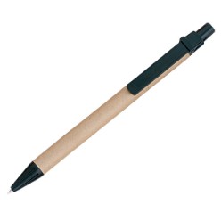 This Eco Push Pen is the perfect eco-friendly promotional product for any occasion. It features 100% recycled paper barrel, bright contrasting coloured plastic clip and tip, and contains a black ink refill. 100% recycled barrel, Eco-friendly