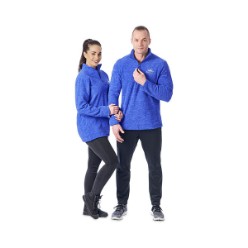Cationic micro fleece sweater. Quarter zip with puller. Tonal flossing detail. Ladies: Relaxed fit. Gents: Regular fit, 240gsm, 50/50 cationic polyester, polyester micro polar fleece