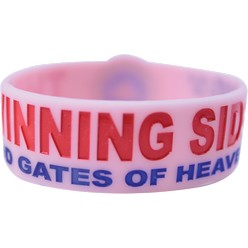 Easy promo silicon band - shaped, debossed & filled with colourful multi colour band