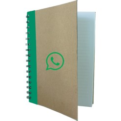 Eco A5 notebook with colour strip on the side, material: inner 70gsm, 70 pages