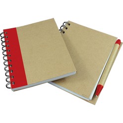 Eco A6 Notebook includes pen, material: inner 70gsm, 70pages