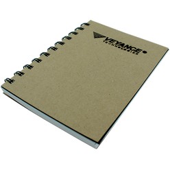 Eco A6 notebook with lasercut logo, material: inner 70gsm, 70 pages