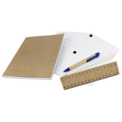 Includes Eco pen, Eco pencil & 15cm Wooden ruler