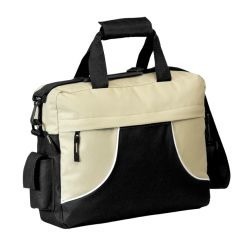 600D with padded webbing handles, zip closure, front zip compartment, detailed zip puller and a adjustable shoulder strap.