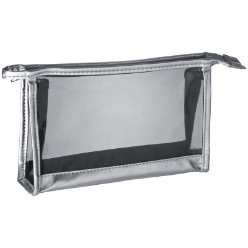 Elegant cosmetic bag with transparent look-in side view 
