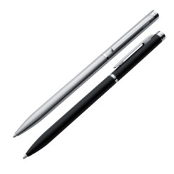 Elegant slim metal ball pen with a chromed clip