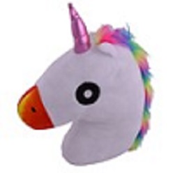 Emoji unicorn shaped cushion made from polyester material