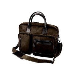 Genuine Leather with Contrast Leather Trim, Padded Shoulder Strap, Fully Lined, Adjustable Sling, Contrast Stitching, Sturdy Handles, Zipped Front Pockets, Fits 15.4, Laptop Computer