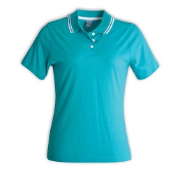 170g Combed 100% cotton Golfshirts, Side slits for comfort and eas of movement, dual stripe on edge of collar, engraved contrast buttons