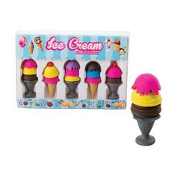 This is a Eraser Ice-Cream Set that can be branded and used as gifts or equipment in any office or school.