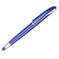 Ballpoint pen with stylus for touchscreen devices, contains black German ink