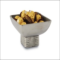 Ethnic Bowl aluminium-silver antique finish inside