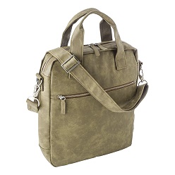 PU nylon laptop shoulder bag, laptop pocket, front credit card pockets