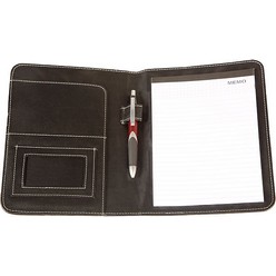 With Notepad. Excludes Pen. Koskin with white stitching