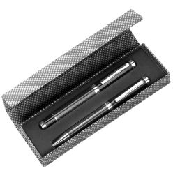 Ballpoint pen and roller ball pen set in gift box