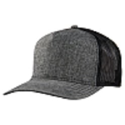 6 Panel design, woven cotton covered peak and front slight curved peak, polyester mesh back and snap back closure