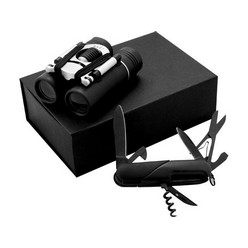 8 x 21 binoculars, 11-in-1 multi pocket knife, packaged in a magnetic closure gift box