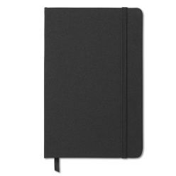 A5 Notebook with two tone polyester fabric cover 96 lined pages pocket on the back cover