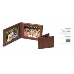 Fabrizio Promotional Fold Up Photo Frame, Every time you see your finest memories wrapped in this ultra-premium photo case, you can stop yourself from stopping by, for a while. Fabrizio Fold Up Photo Frame comes in lush simulated leather and can hold a pair of your pictures. Your brand emotes well, when stunningly placed on it.