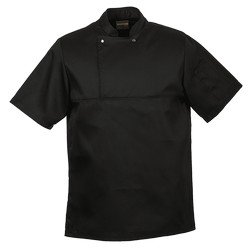 Figo utility top: short sleeve jacket with double breasted front panel and yoke, feature a thermometer sleeve pocket, bar tacking and single top stiched armholes and shoulders. Features: 190g 80/20 poly cotton fabric, available only in short sleeve, slide slits