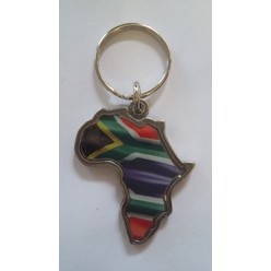 Flag link, animal with Africa cut out Metal Key Rings