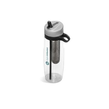 Trendy & nice size. Get healthy with this Triton & BPA free infuser bottle. Has long infuser to infuse your water with flavours you like. Push-up spout. Convenient carry handle, flip-up straw, 1L