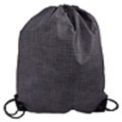 Flex drawstring bag with reinforced eyelets made from coated 70g non woven material