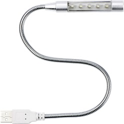 Computer light, 5 x LED lights, 25cm flexible metal wire, usb connector