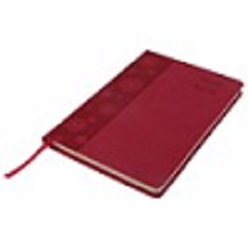 A5 notebook with satin bookmark, 96 sheets (192 lined pages) made from PU material