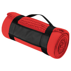 Fluffy Fleece Picnic Blanket with carry strap. rolls up for easy carry and storage