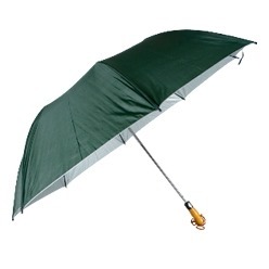 Foldable Auto Golf Umbrella with a nickel frame and fibre glass ribs and wooden handle