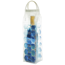 Freeze Gel Single Wine Holder, PVC Carry handles, Colourful Freezable Liquid inside.