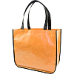 Non-woven laminated shopper bag with rounded corners
