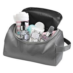 Toiletry bag made from 1680D fabric with a inner zip pocket, carry handle, fully lined and self carry zip pullers.