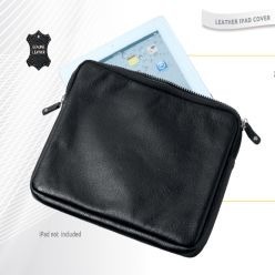 Nappa leather slip in cover, top zipper, Fits both the iPad2 and iPad 3, Soft PU Lining interior