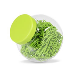 PET, 200 x paper clips in bottle with lid