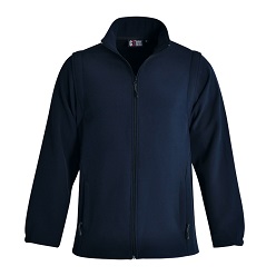Zip Off Sleeve Softshell Jacket, Poly pongee with inner microfibre fleece, Stand up collar, Inner fleece lining, Durable full zip and pocket zips, Removable sleeve