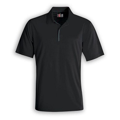 Polyester Pique Knit golfer, high quality moisture management fabric, Contrasting plaquet and neck binding, crease resistant