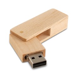 Sleek and trendy wooden swivel 16GB USB: Type 2 Packaged in a transparent PVC box