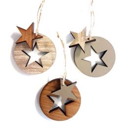 Star decoration set of 3