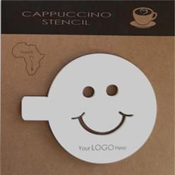 Cappuccino stencil smiley white
