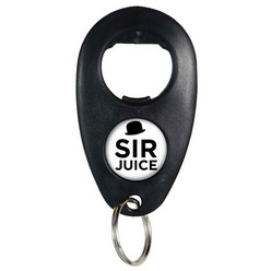 Oval domed bottle opener and keyring