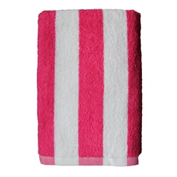 Pink and white stripe beach towel