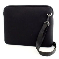 Black neoprene zip around laptop bag
