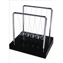 Newtons cradle with black wood base