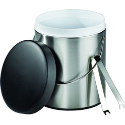 Stainless steel and black ice bucket