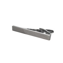 Rhodium plated shiny and matt finish tie clip