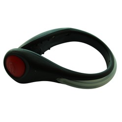 Black safety flashing LED shoe clip