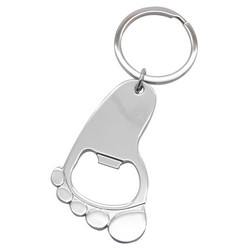 Silver bottle opener keyring foot