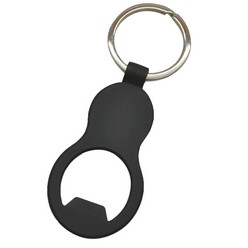 Matt black aluminium bottle opener keyring